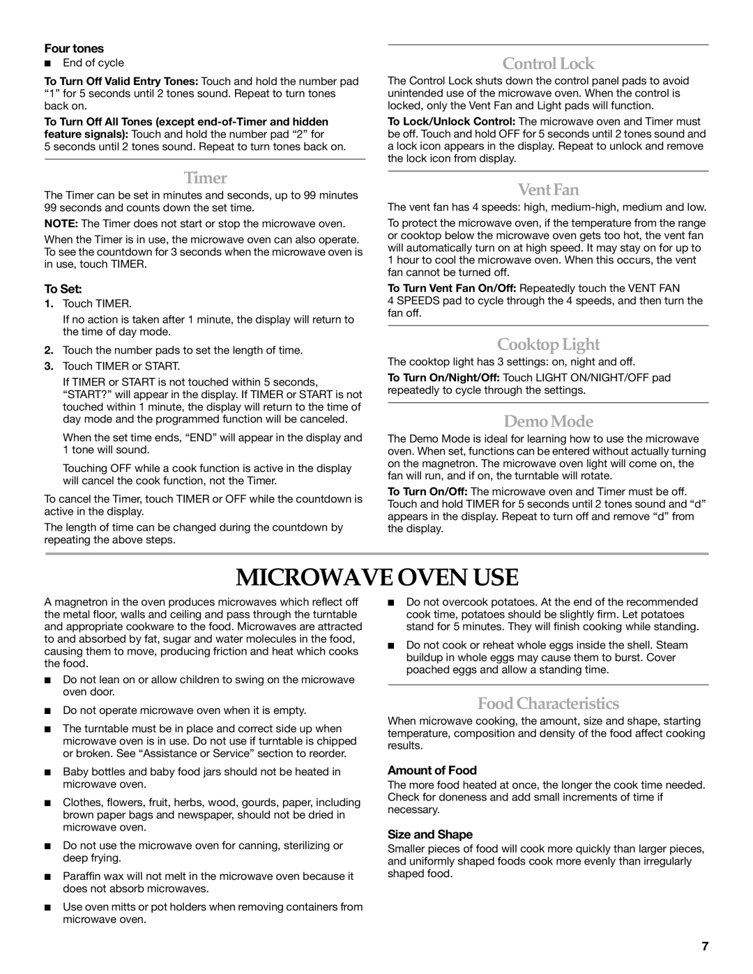 KitchenAid KHMS1850S manual Microwave Oven USE 