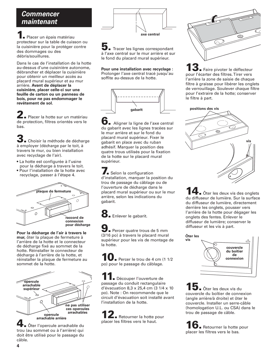 KitchenAid KHTU160 installation instructions Commencer maintenant 