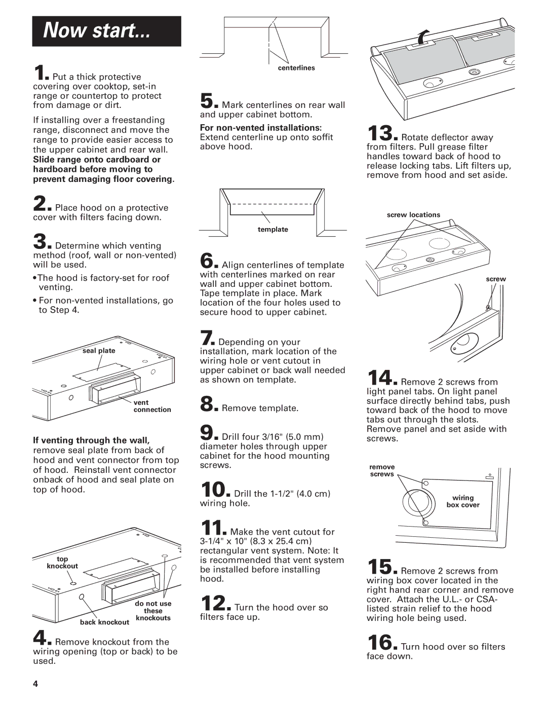 KitchenAid KHTU160 installation instructions Now start 