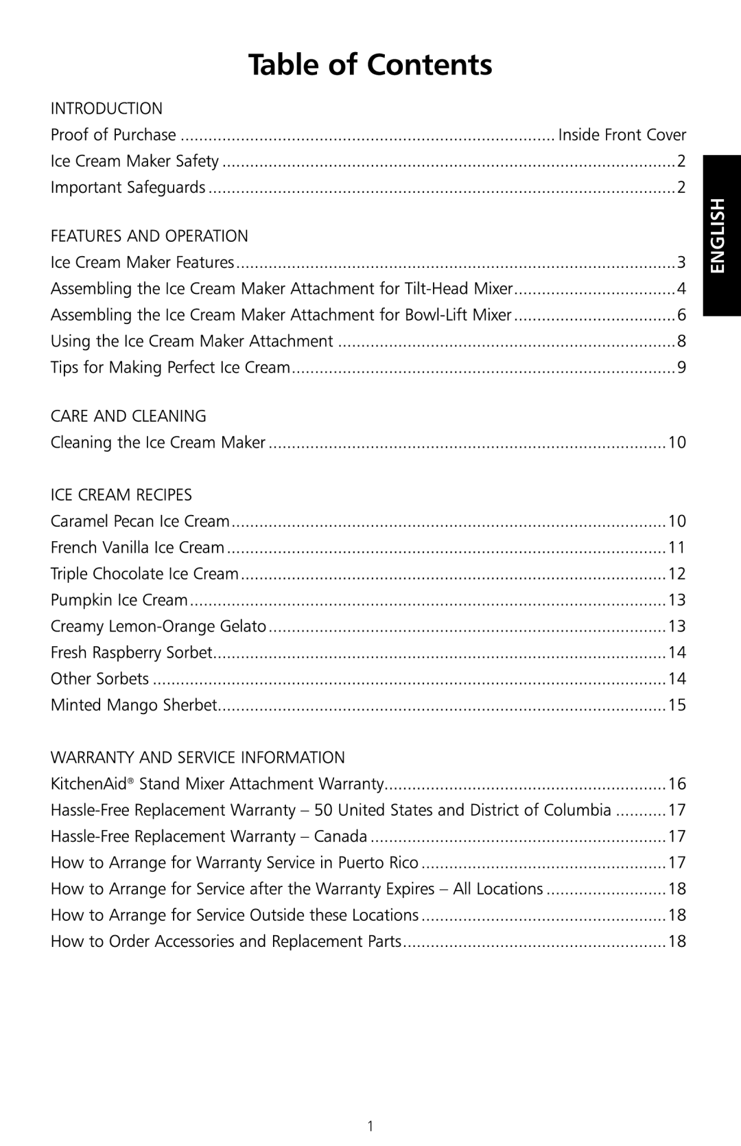 KitchenAid KICA manual English 