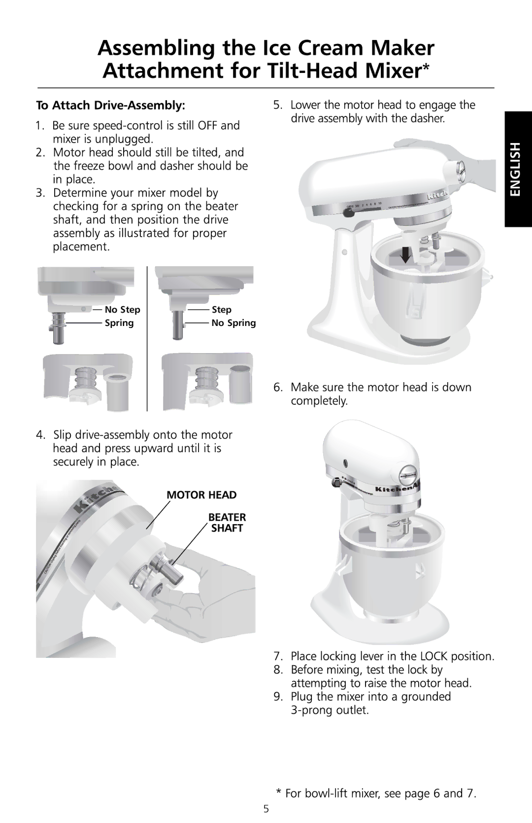 KitchenAid KICA manual No Step Spring No Spring 