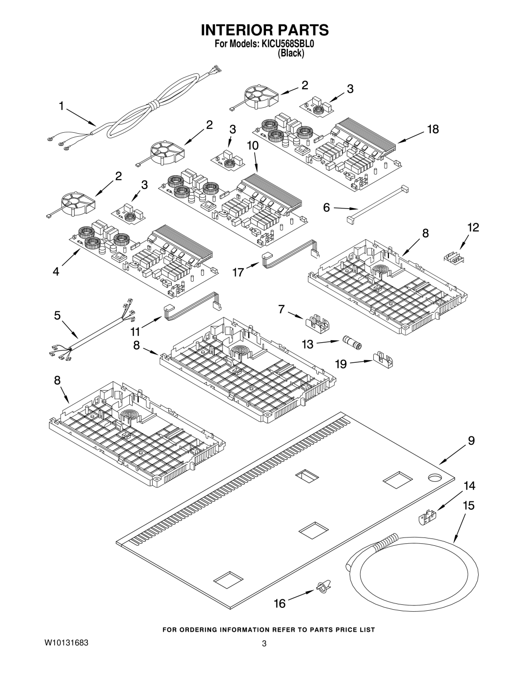 KitchenAid KICU568SBL0 manual Interior Parts 