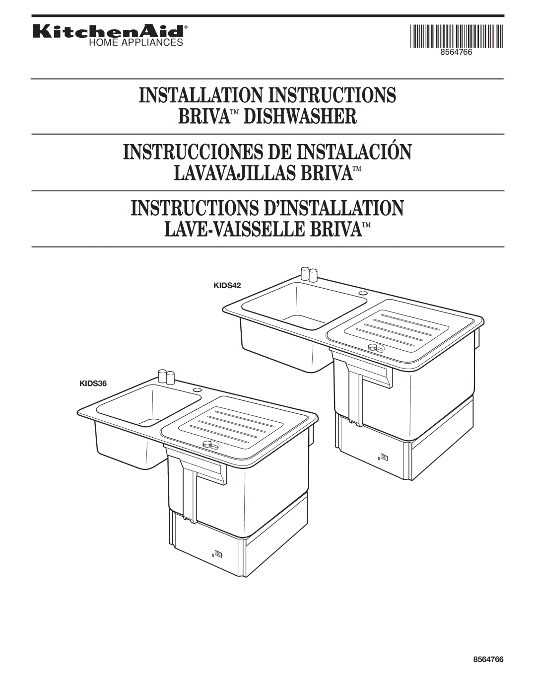 KitchenAid KIDS36, KIDS42 installation instructions 8564766 