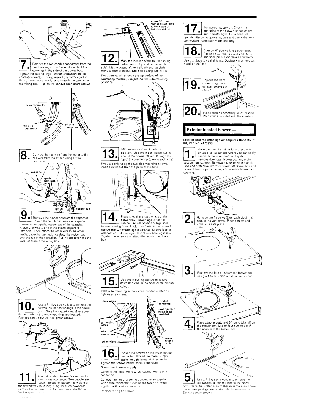 KitchenAid KIVD860TOB, KIVDEIOOTOB, KPID850T, KPED890T installation instructions LoosenIbescrews, Exterior located blower 