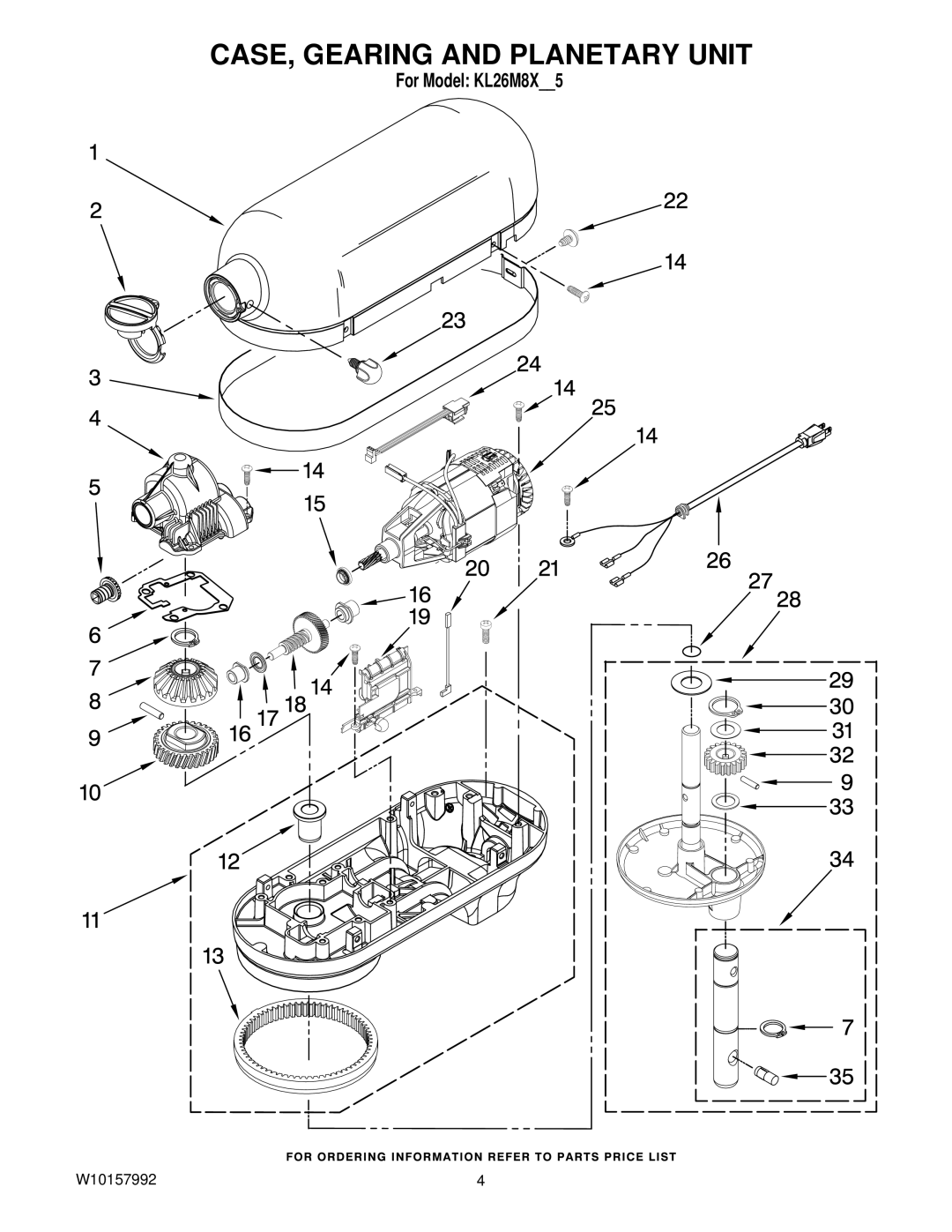 KitchenAid KL26M8XOB5 manual CASE, Gearing and Planetary Unit 