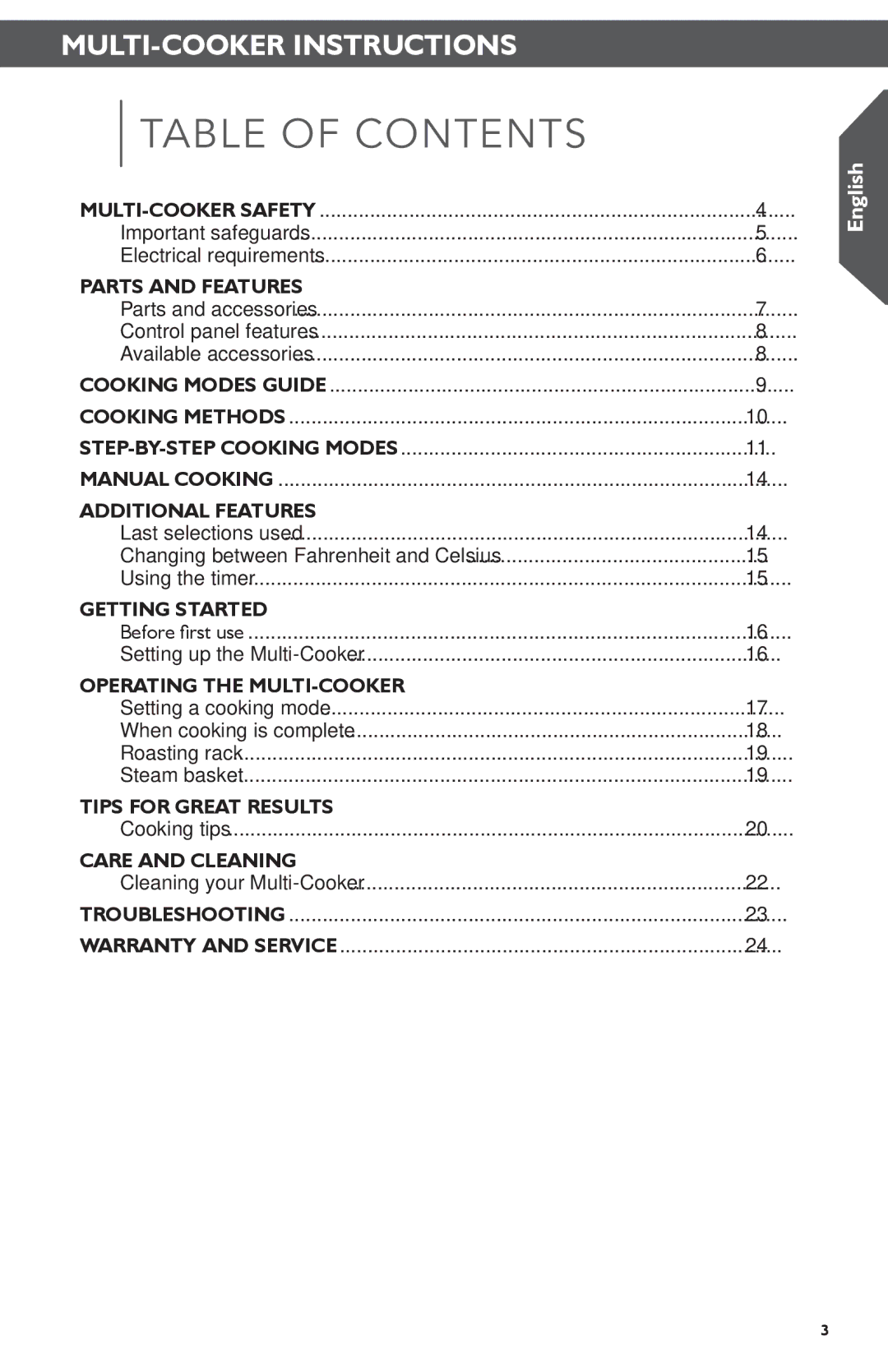 KitchenAid KMC4241 manual Table of Contents 