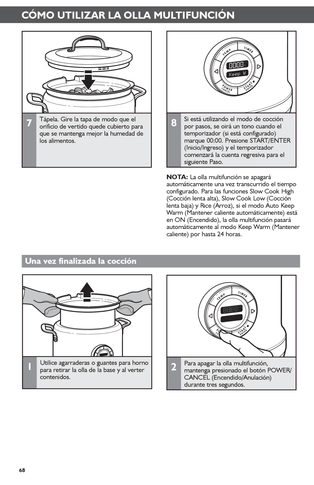 KitchenAid KMC4241 manual Una vez finalizada la cocción 