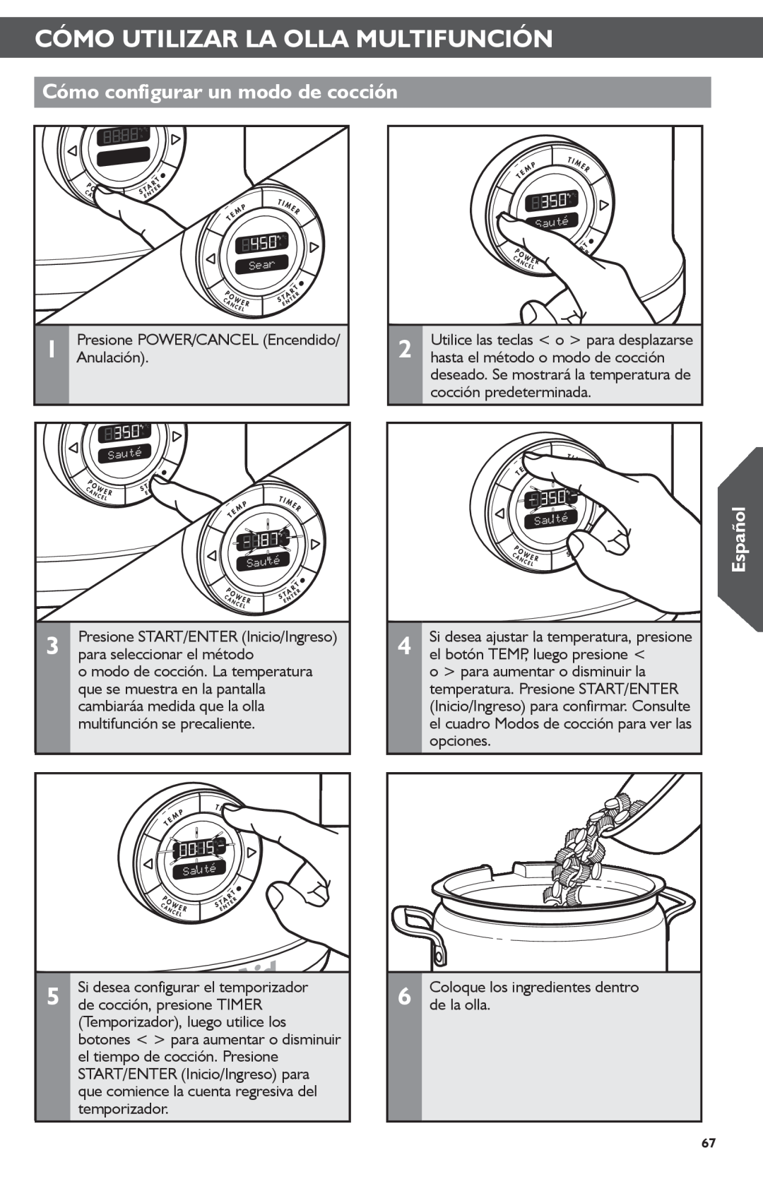 KitchenAid KMC4241 manual Cómo Utilizar La Olla Multifunción, Cómo configurar un modo de cocción, Español, Anulación 