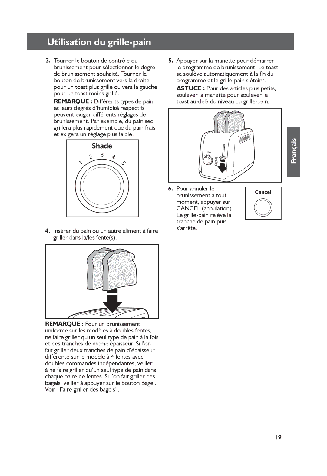 KitchenAid KMT2115, KMT4115 manual Shade Cancel Bagel 