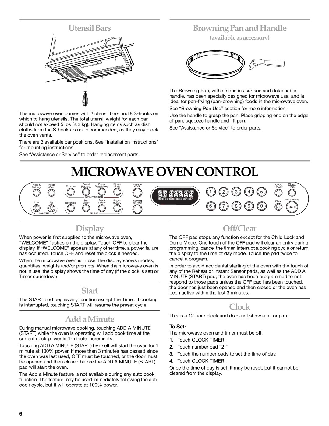KitchenAid KOMS155M manual Microwave Oven Control 
