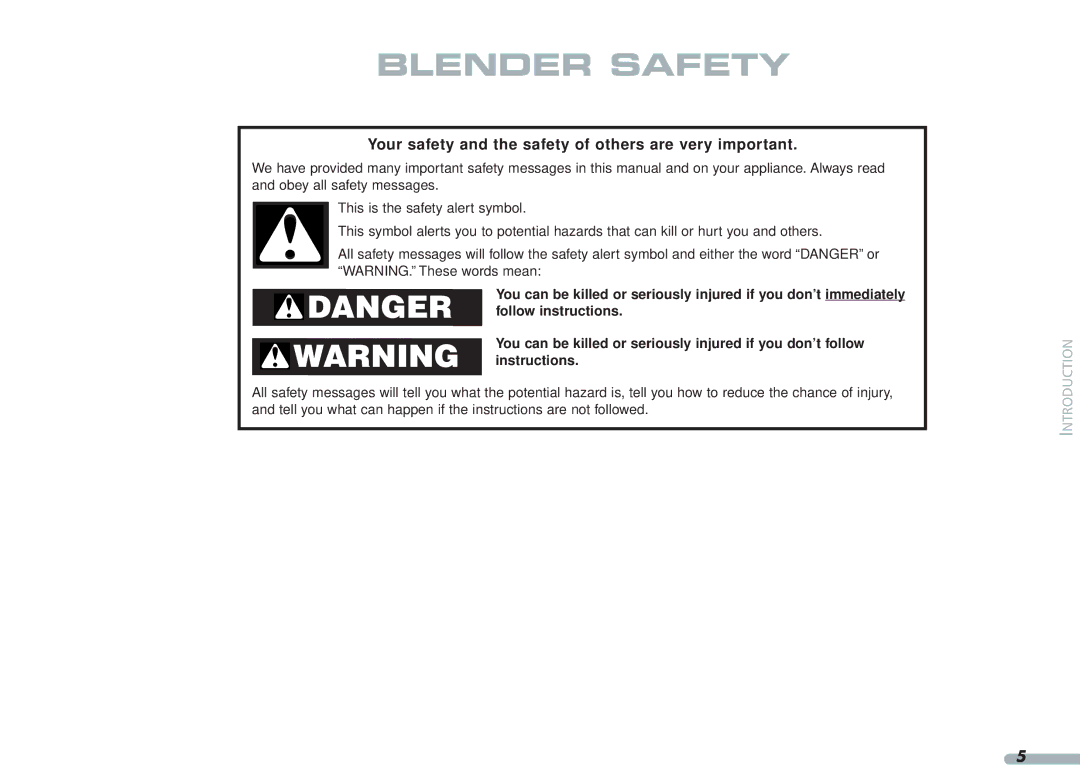 KitchenAid KPCB348, KPCB148 manual Blender Safety, Your safety and the safety of others are very important 