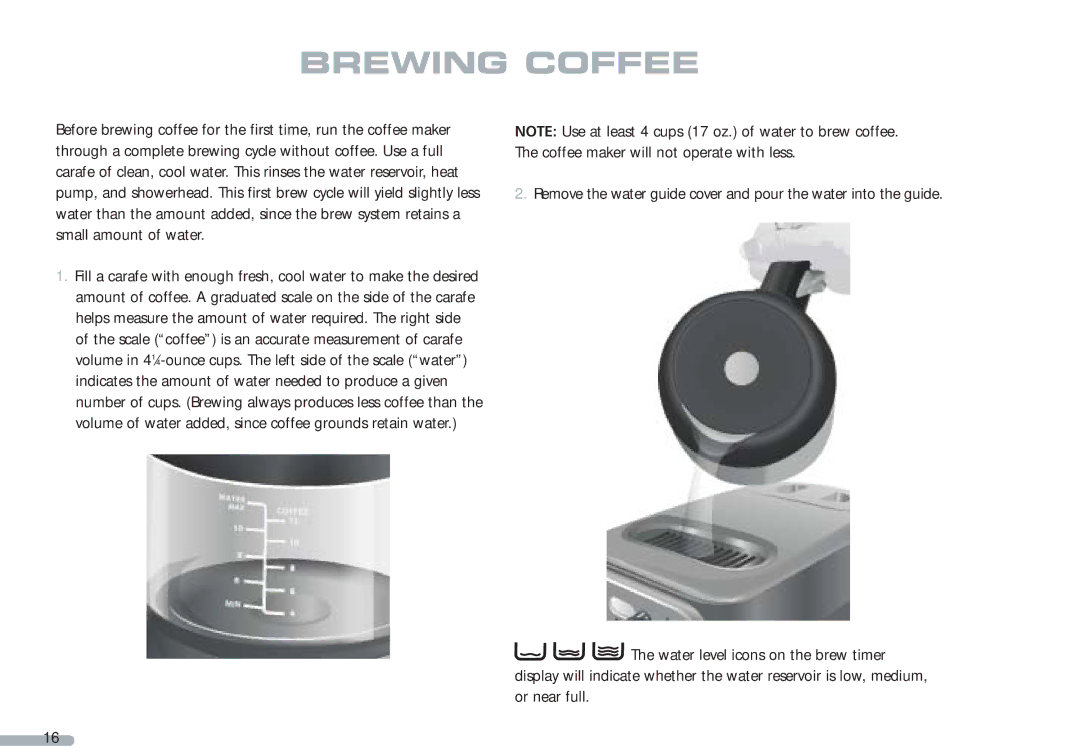 KitchenAid KPCM050 manual Brewing Coffee 