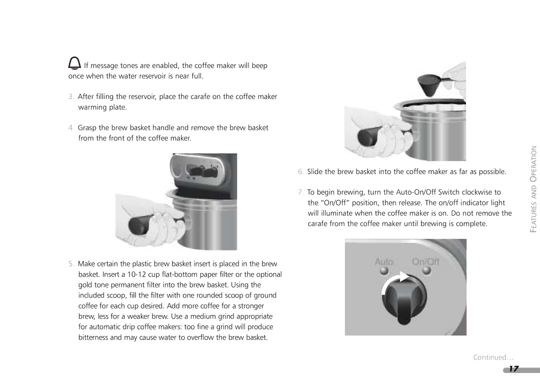 KitchenAid KPCM100 manual Features and Operation 