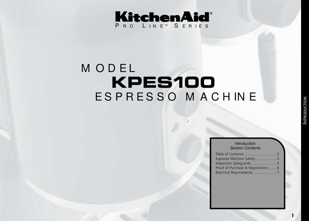 KitchenAid KPES100 manual 