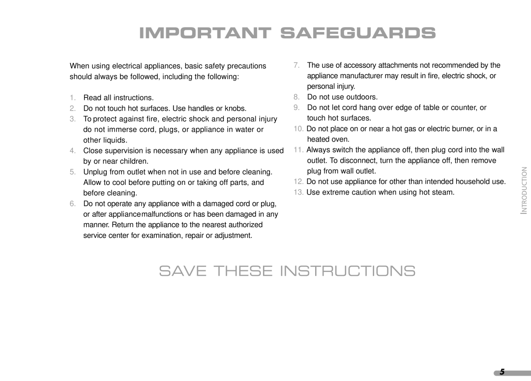 KitchenAid KPES100 manual Important Safeguards 