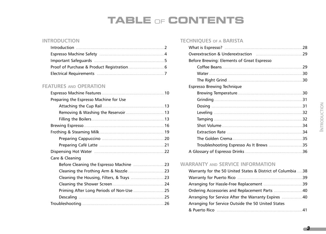 KitchenAid KPES100 manual Table of Contents 