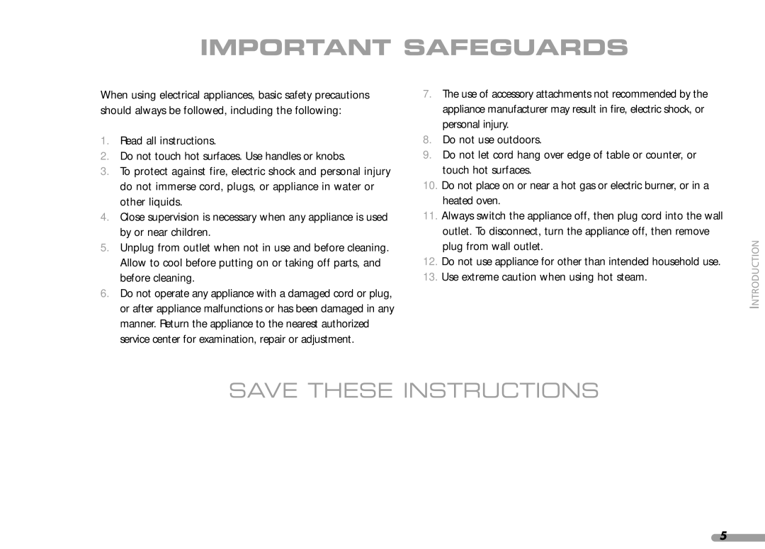 KitchenAid KPES100 manual Important Safeguards 