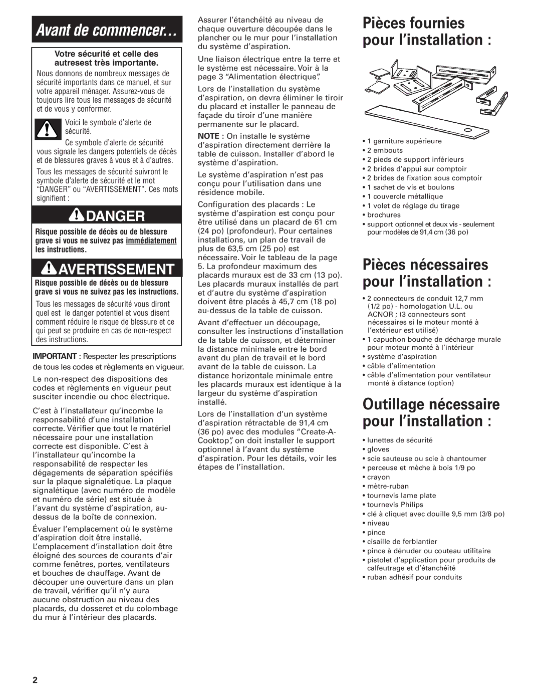 KitchenAid KPEU722M installation instructions Avant de commencer 