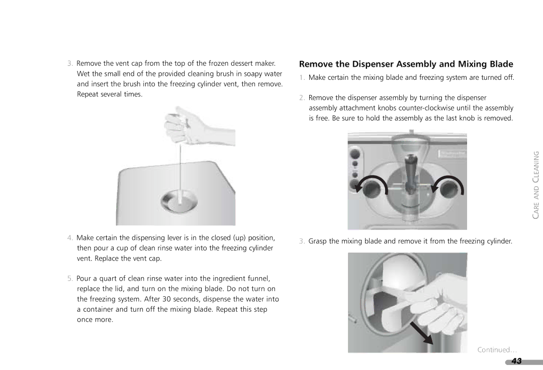 KitchenAid KPFD200 manual Remove the Dispenser Assembly and Mixing Blade 