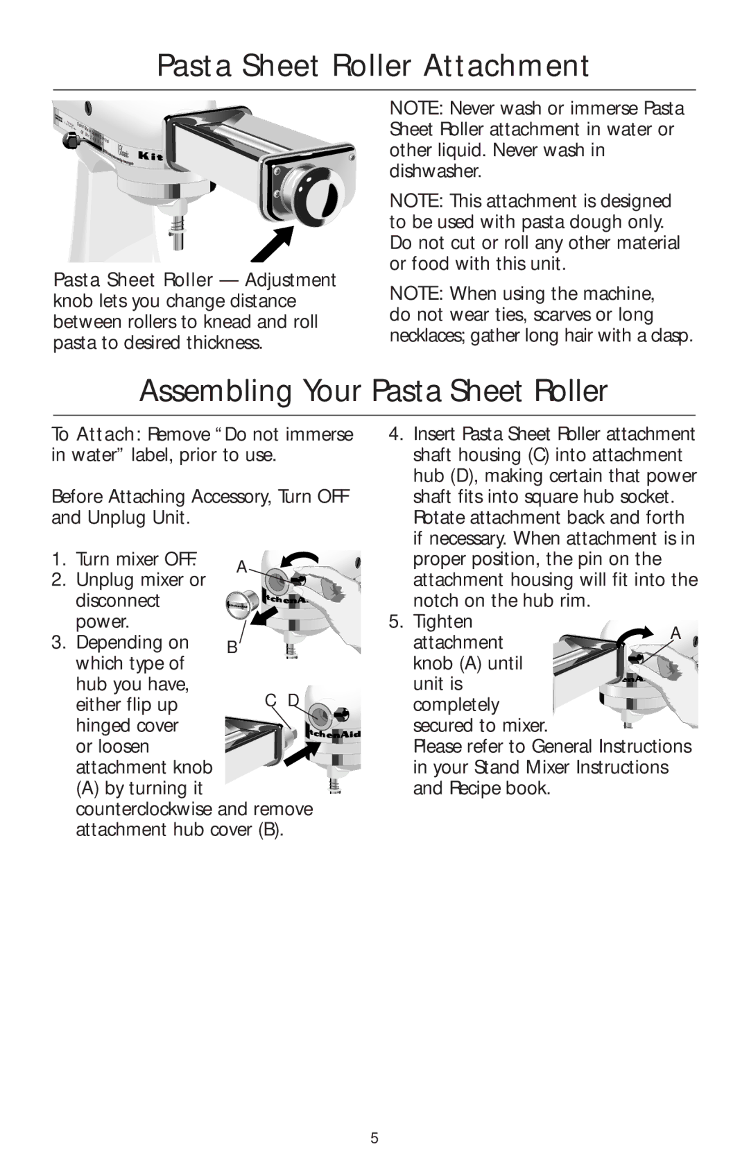 KitchenAid KPSA manual Pasta Sheet Roller Attachment, Assembling Your Pasta Sheet Roller 