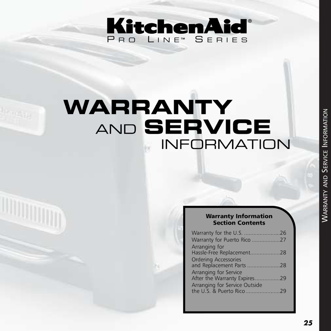 KitchenAid KPTT780, KPTT890 manual Warranty and Service 