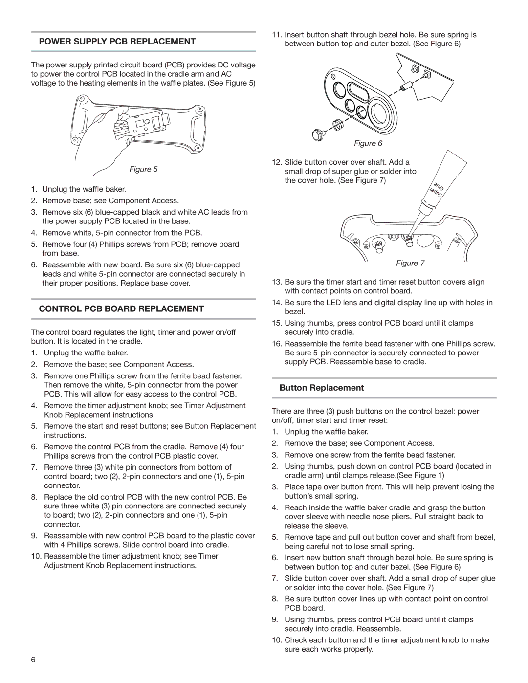 KitchenAid KPWB100 service manual Power Supply PCB Replacement, Control PCB Board Replacement 