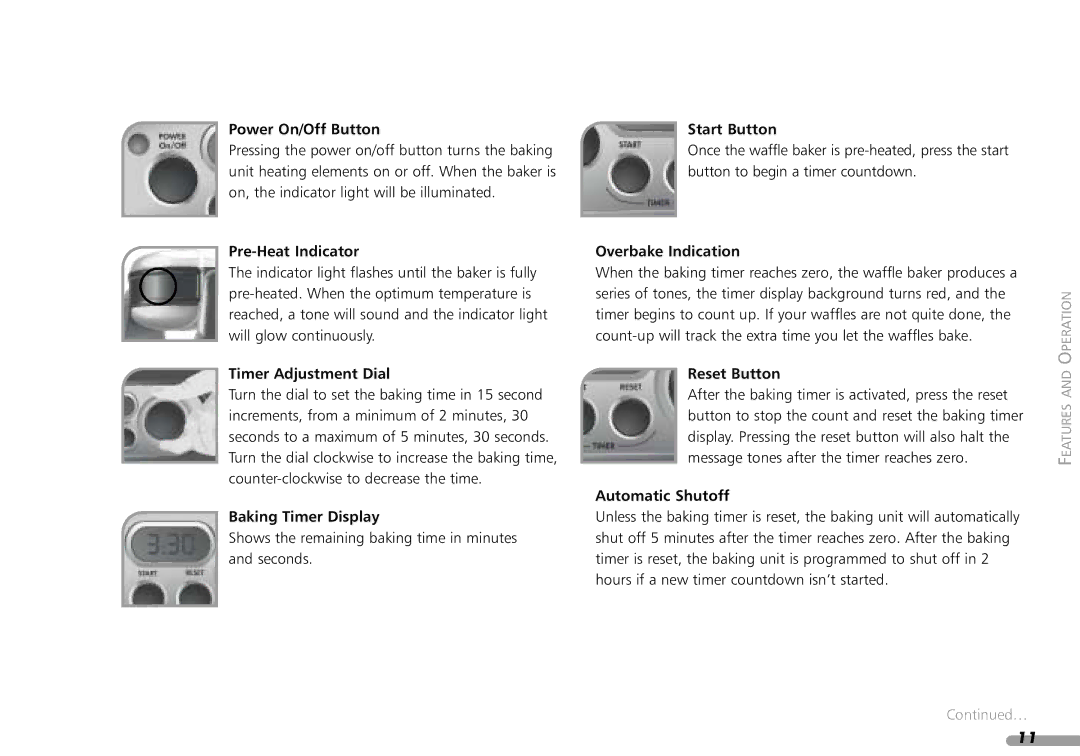 KitchenAid KPWB100 Power On/Off Button, Pre-Heat Indicator, Timer Adjustment Dial, Baking Timer Display, Start Button 