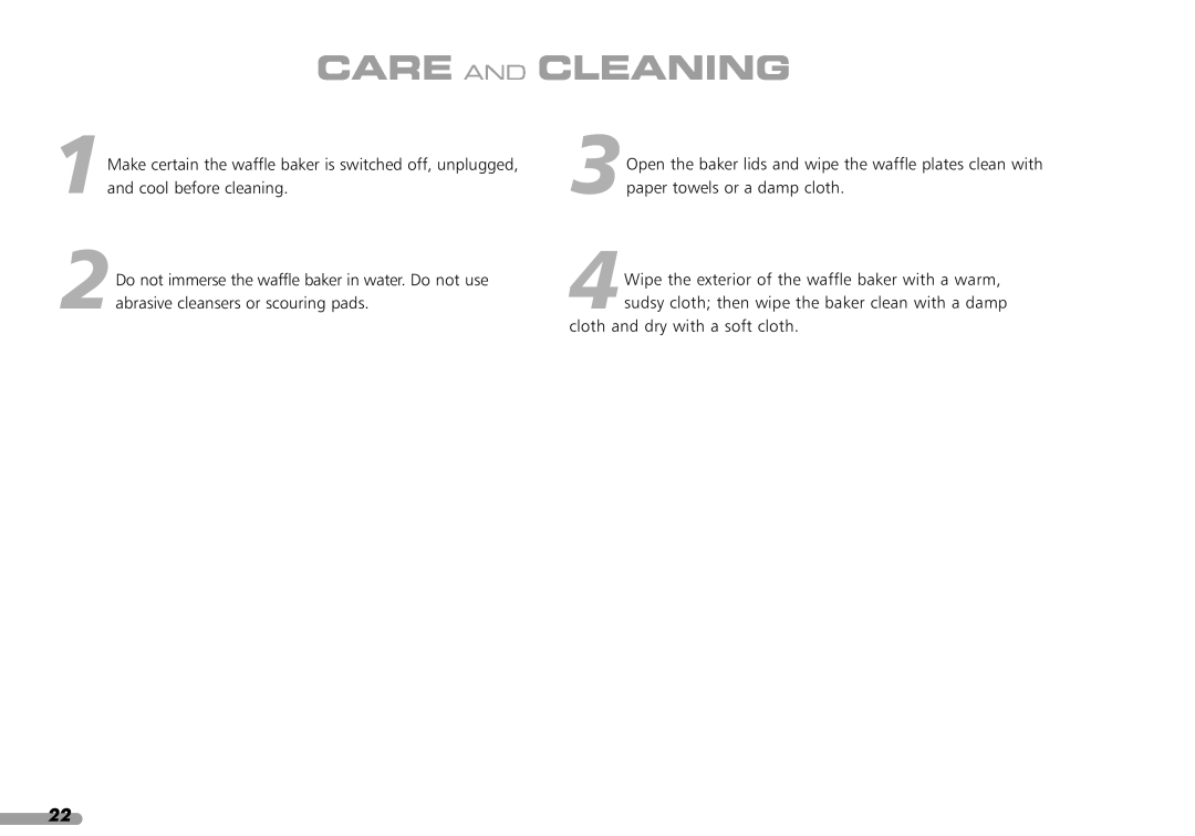 KitchenAid KPWB100 manual Care And Cleaning 