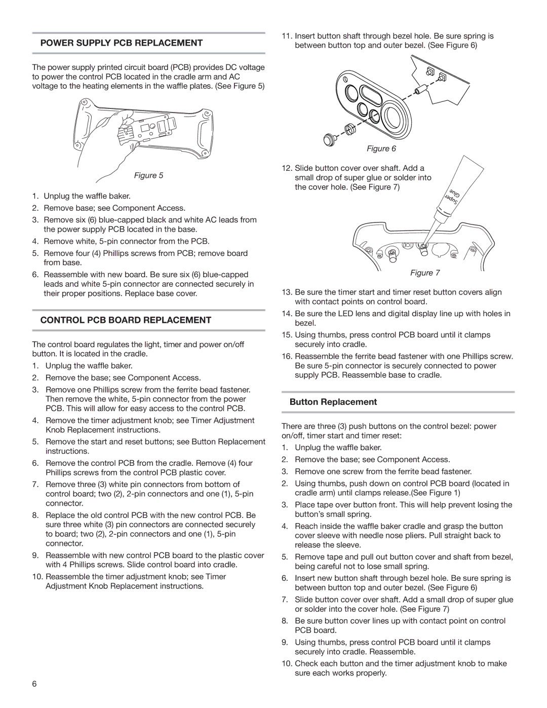 KitchenAid KPWB100OB service manual Power Supply PCB Replacement, Control PCB Board Replacement 