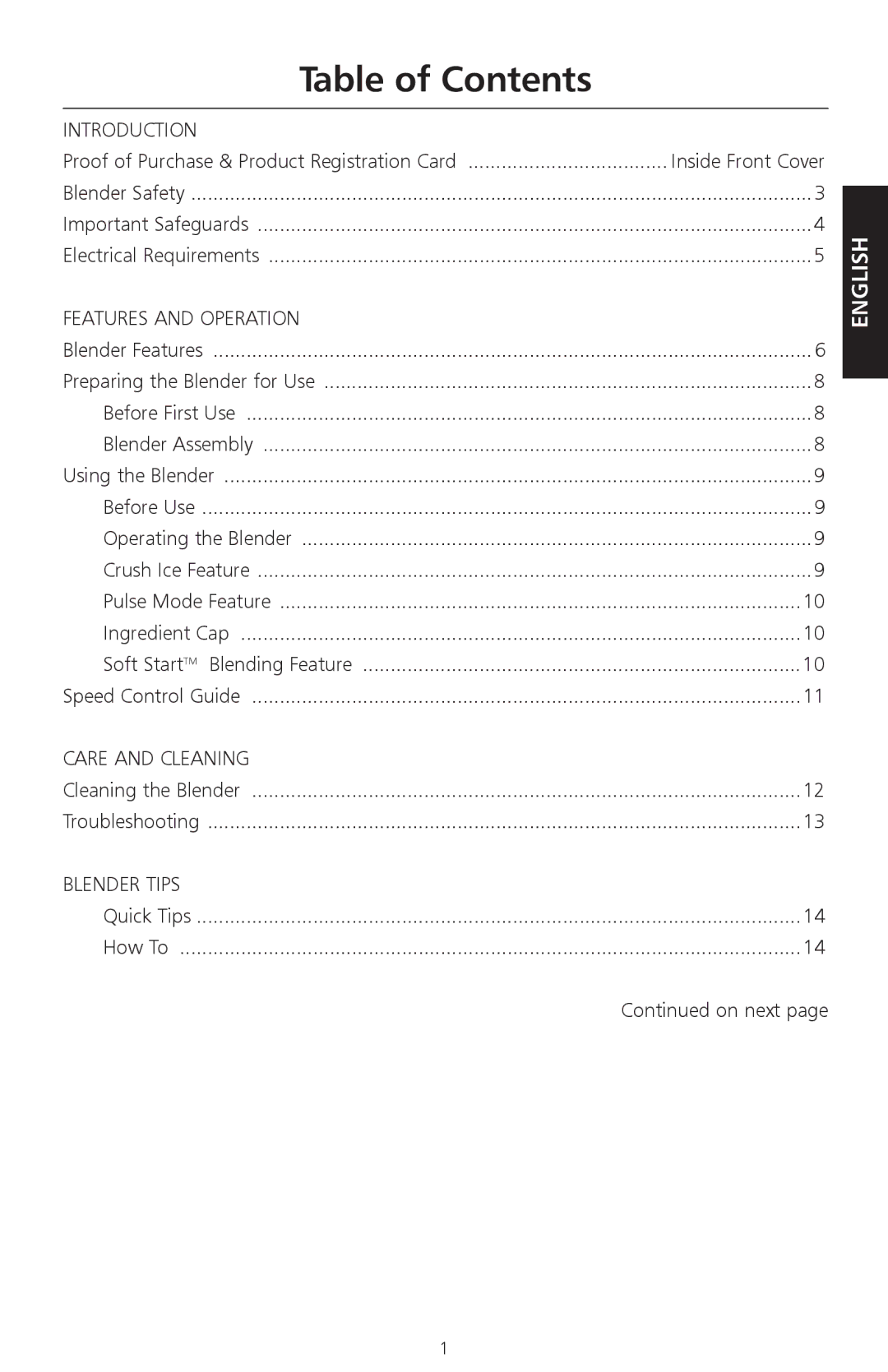 KitchenAid KSB580, KSB560, KSB550, KSB570 manual Table of Contents 