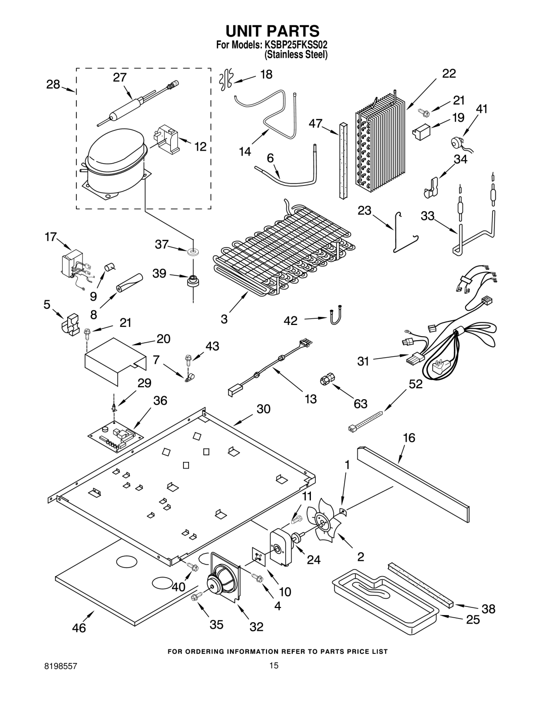 KitchenAid KSBP25FKSS02 manual Unit Parts 