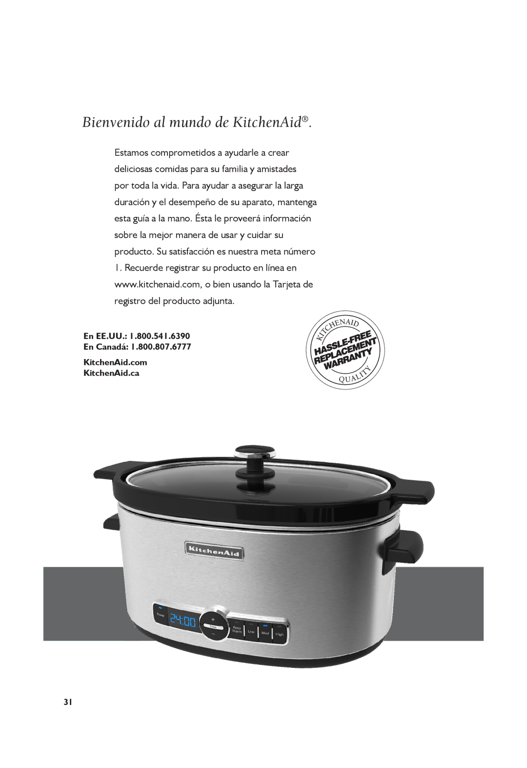 KitchenAid KSC6223, KSC6222 manual Bienvenido al mundo de KitchenAid 