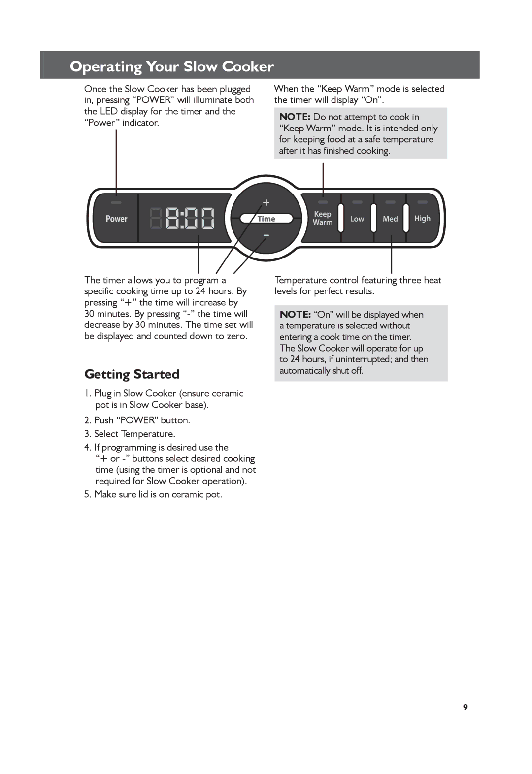 KitchenAid KSC6223, KSC6222 manual Operating Your Slow Cooker, Getting Started 