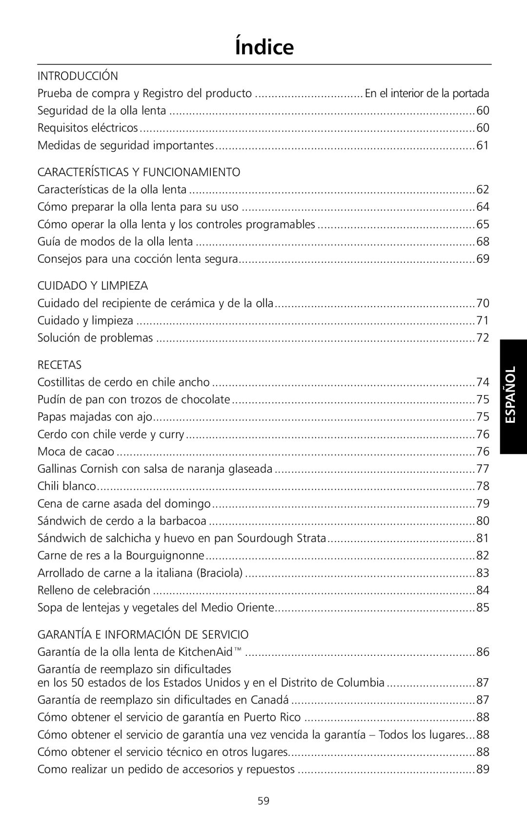 KitchenAid KSC700 manual Índice, Introducción 