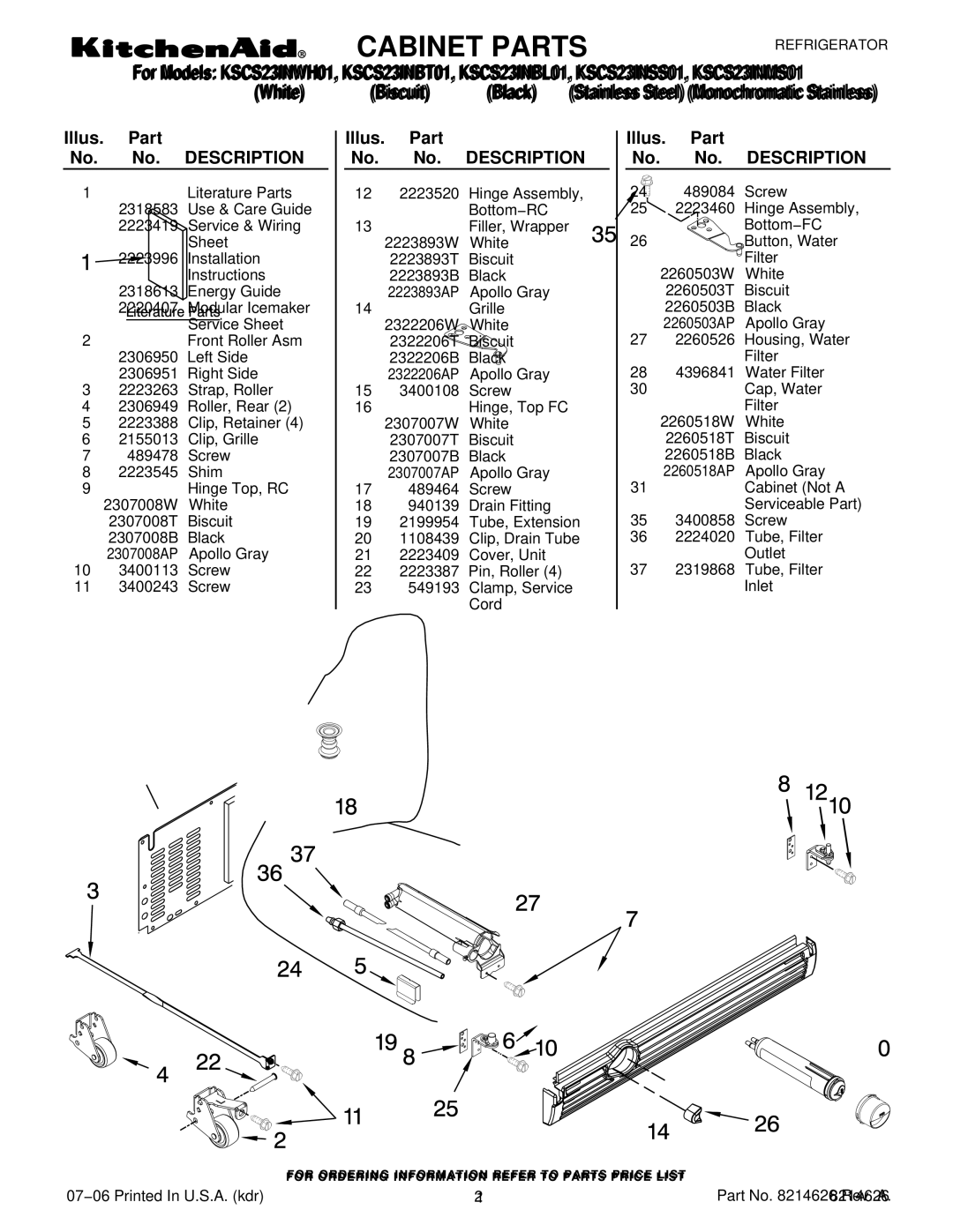 KitchenAid KSCS23INWH01, KSCS23INMS01, KSCS23INBL01, KSCS23INSS01, KSCS23INBT01 manual Description 