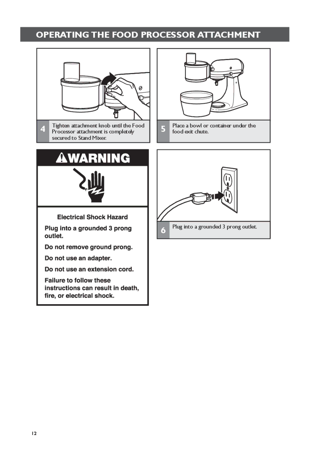 KitchenAid KSM1FPA, KSM2FPA manual Processor attachment is completely 