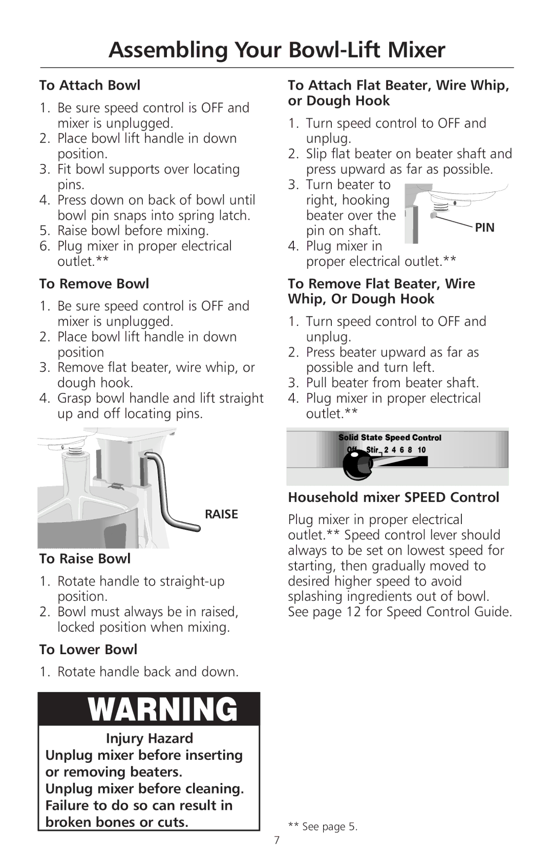 KitchenAid KSM50P, KP50PS manual Assembling Your Bowl-Lift Mixer 