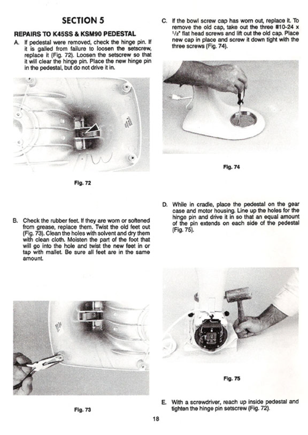 KitchenAid K5SS, KSMc50, KSM90, K45SS manual 