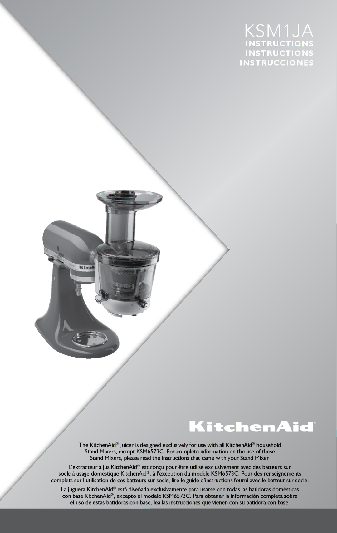 KitchenAid KSN1JA manual KSM1JA 