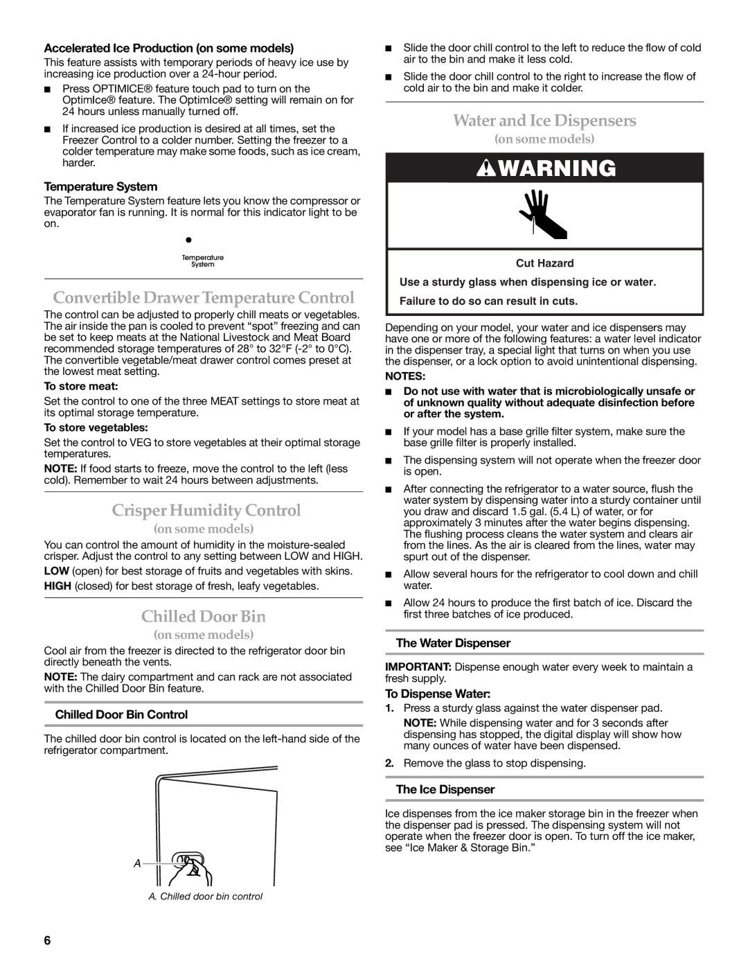 KitchenAid KSRN25FRSS01, KSRF25FRWH01 Convertible Drawer Temperature Control, Crisper Humidity Control, Chilled Door Bin 