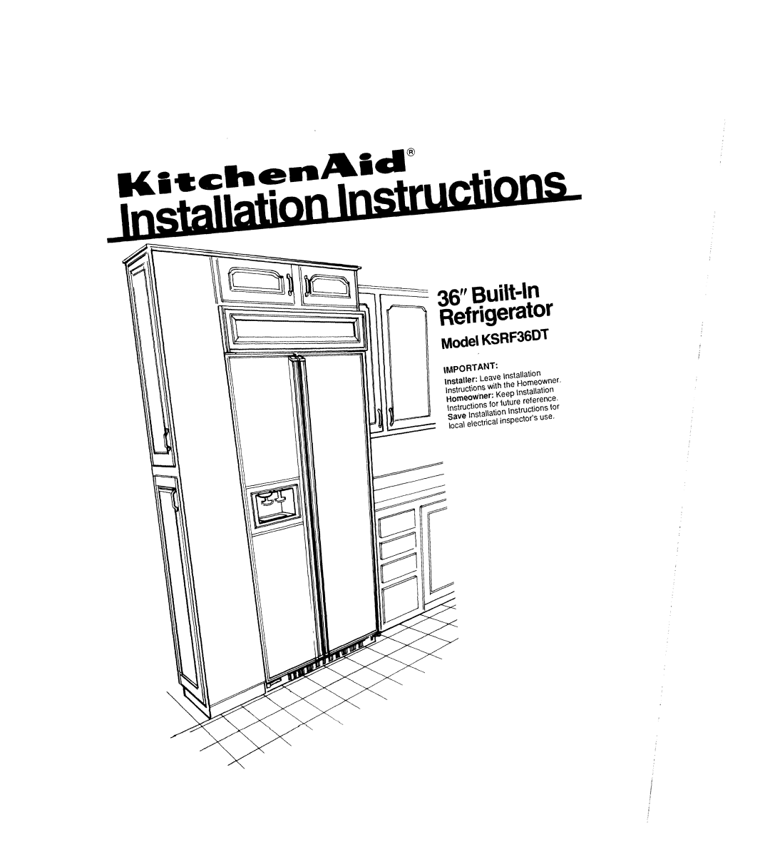 KitchenAid KSRF36DT manual 