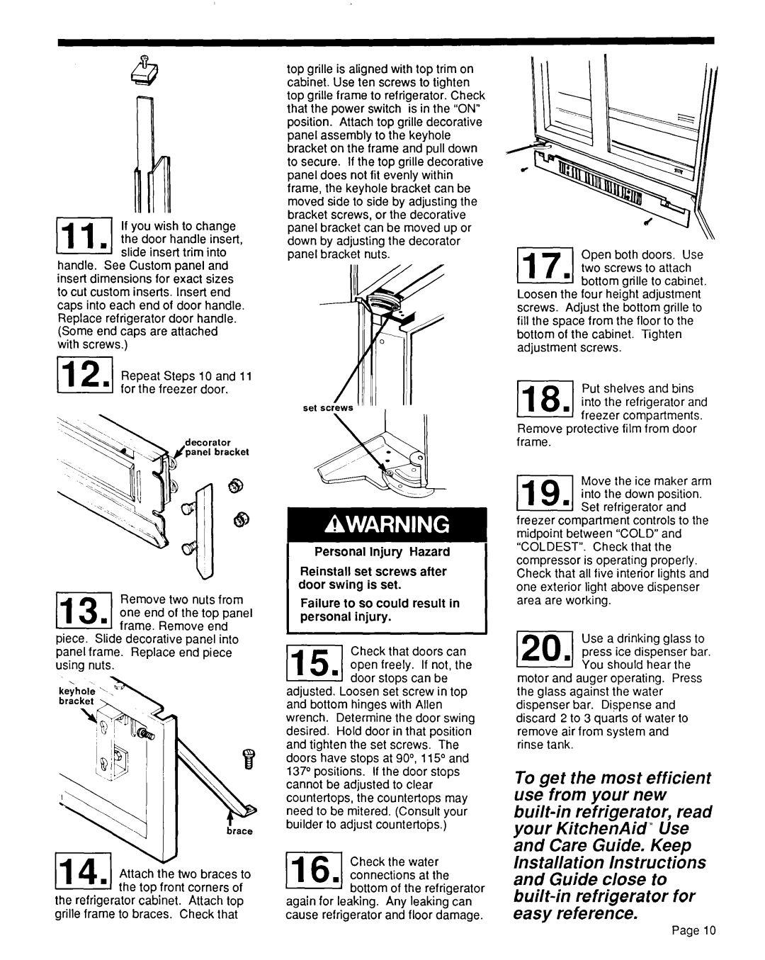 KitchenAid KSRF36DT manual 119Set 