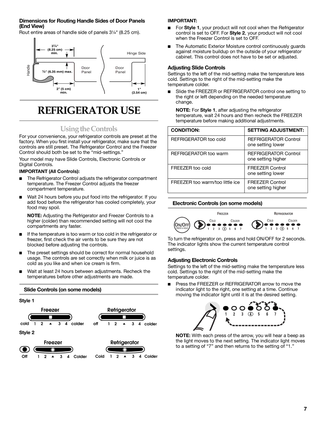 KitchenAid KSRS25CNBL installation instructions Refrigerator USE, Using the Controls 