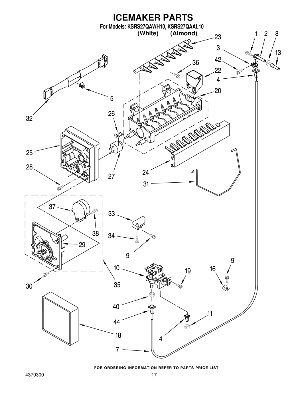 KitchenAid KSRS27QAAL10, KSRS27QAWH10 manual Icemaker Parts 