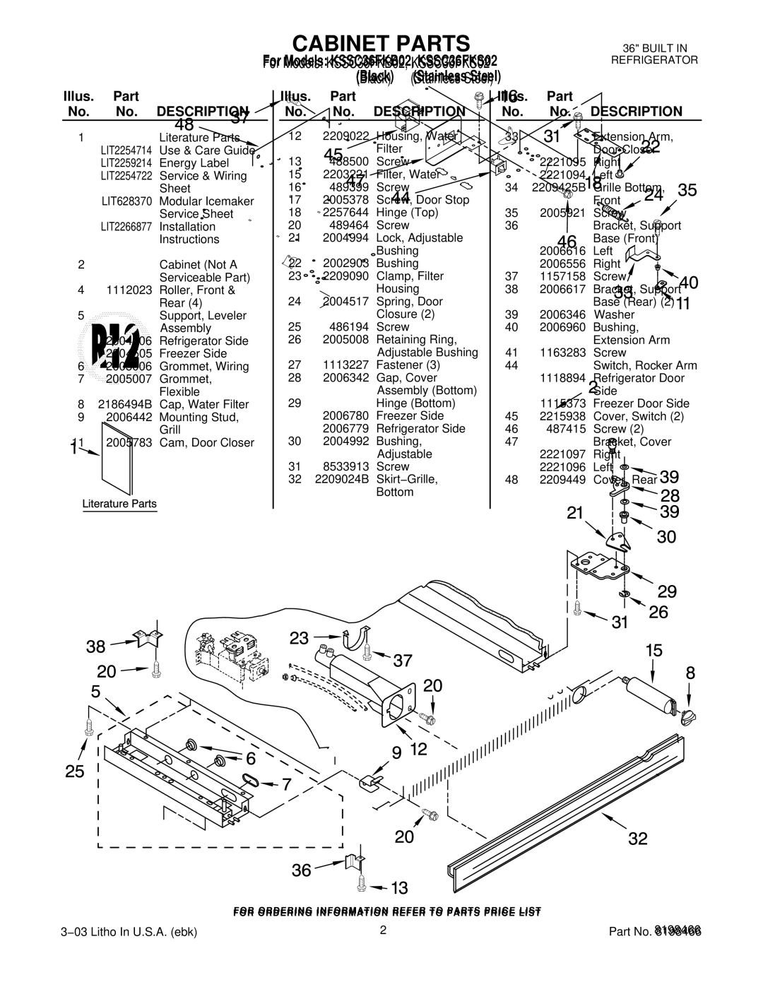 KitchenAid KSSC36FKB02, KSSC36FKS02 manual Description 