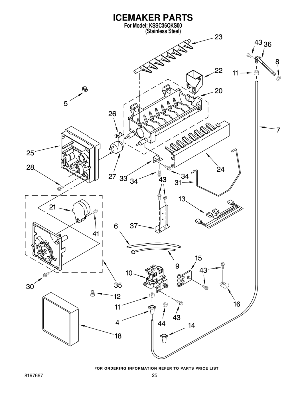 KitchenAid KSSC36QKS00 manual Icemaker Parts 