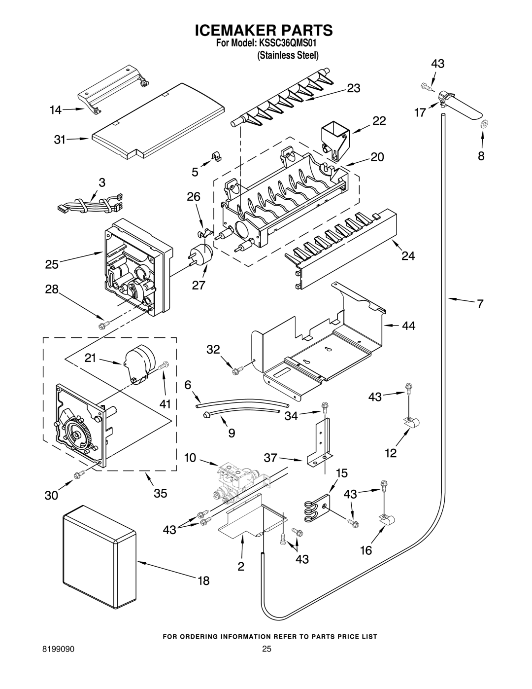 KitchenAid KSSC36QMS01 manual Icemaker Parts 