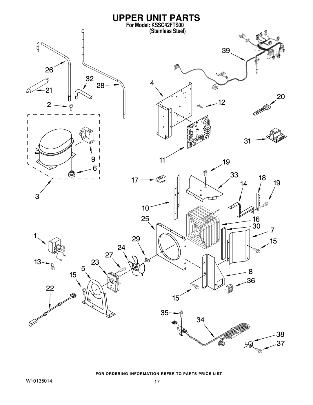 KitchenAid KSSC42FTS00 manual Upper Unit Parts 