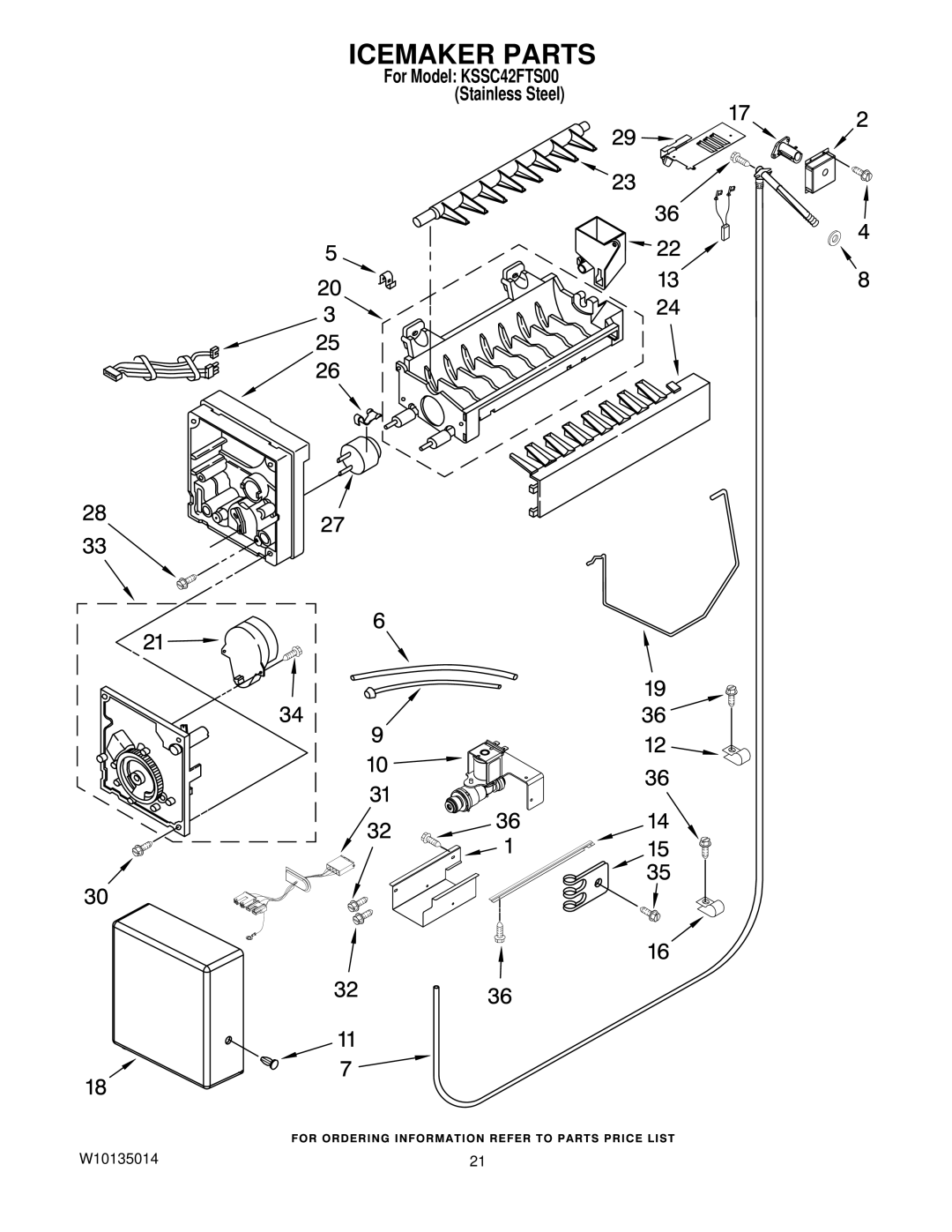 KitchenAid KSSC42FTS00 manual Icemaker Parts 