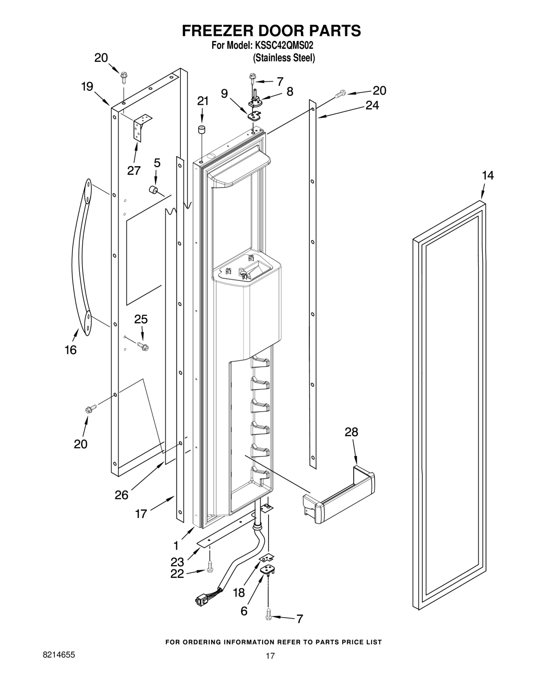 KitchenAid KSSC42QMS02 manual Freezer Door Parts 